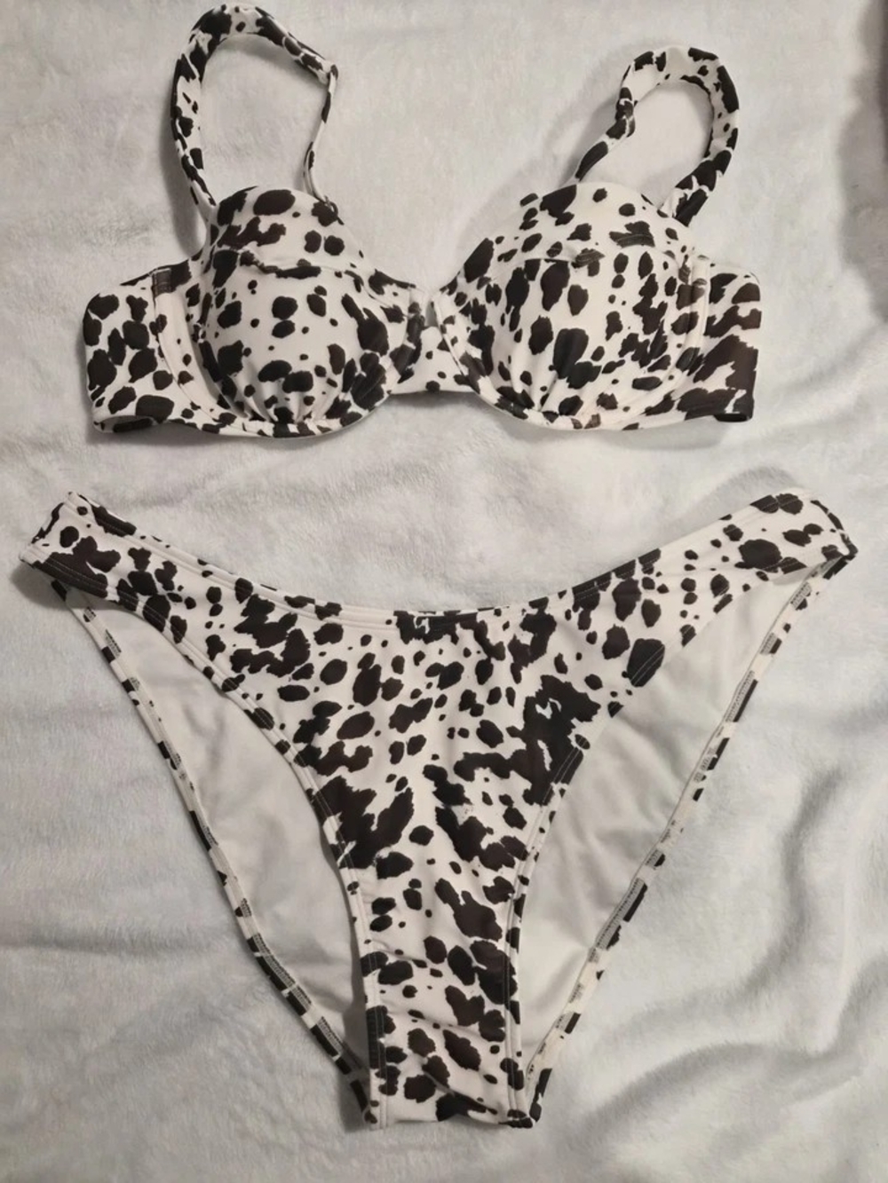 Dalmatian Print Two-Piece Bikini - Black & White